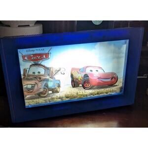 Vtg Disney Pixar Cars Motion Lamp Night Light McQueen Mater Working Screen Rare